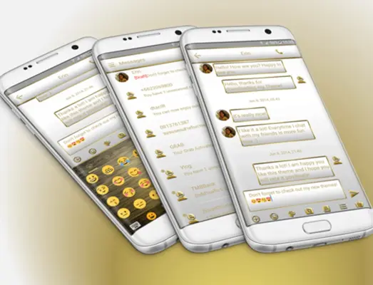 SMS Messages Frame White Gold android App screenshot 0