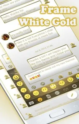 SMS Messages Frame White Gold android App screenshot 2