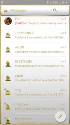 SMS Messages Frame White Gold android App screenshot 4