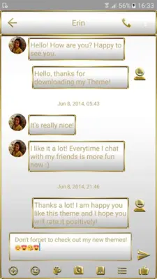 SMS Messages Frame White Gold android App screenshot 5